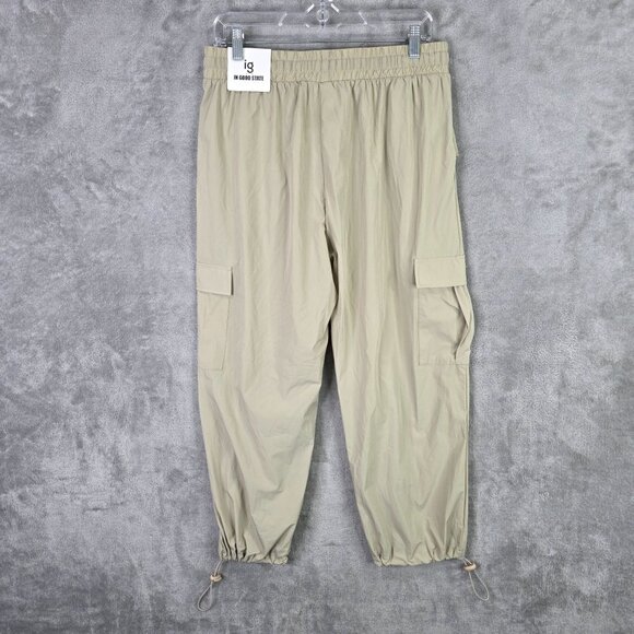 Mens In Good State Beige Cargo Jogger Pants Nylon Spandex Blend Lightweight XL - Picture 5 of 9